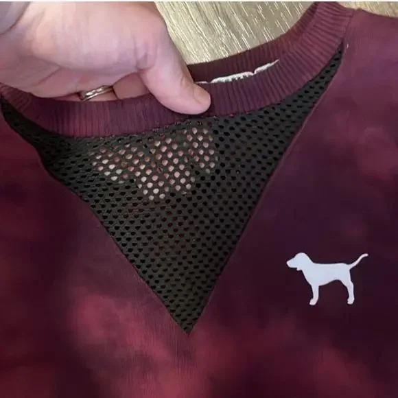 Women's Victoria's Secret PINK XS Maroon Tie Dye Sweatshirt - Picture 5 of 8